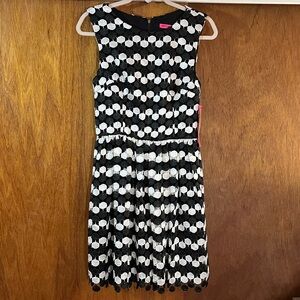 BETSEY JOHNSON Black & White Polka Dot Dress Sz 8 NWT